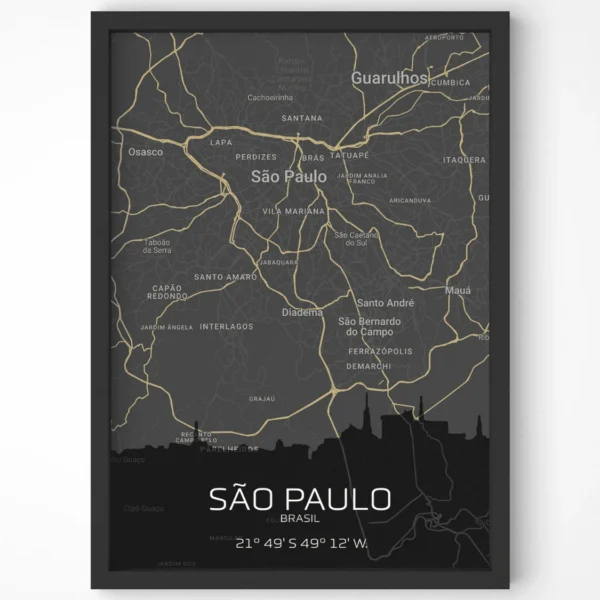 Quadro Horizontes de São Paulo - Personalizado A3 Vertical