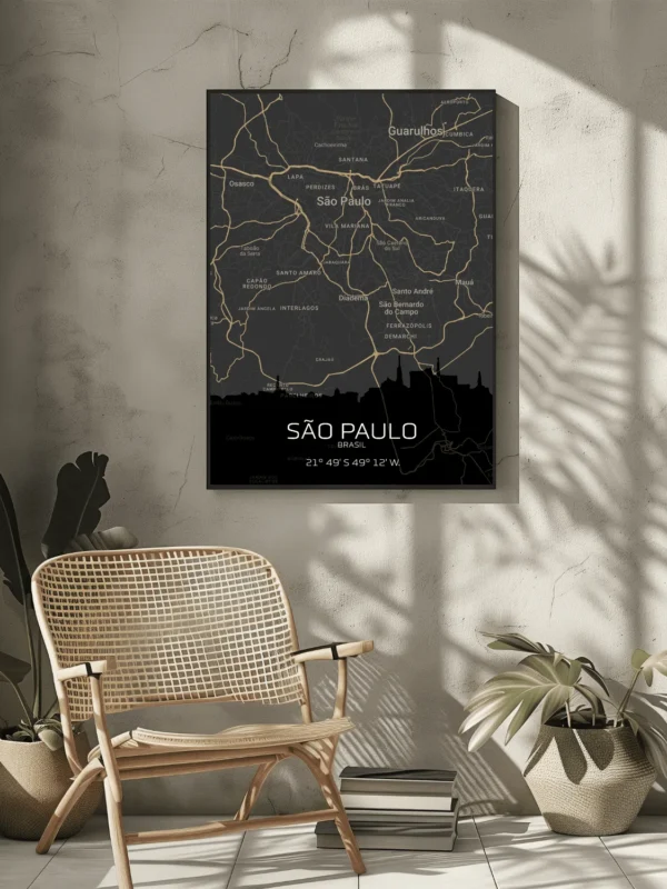 Quadro Horizontes de São Paulo - Personalizado A3 Vertical