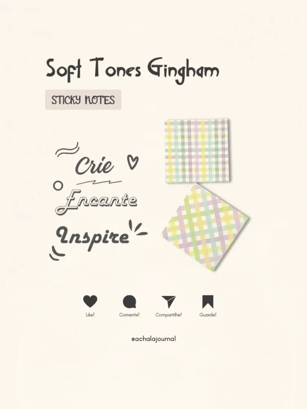 SoftTones Gingham Bloco Adesivo