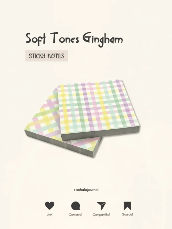 SoftTones Gingham Bloco Adesivo