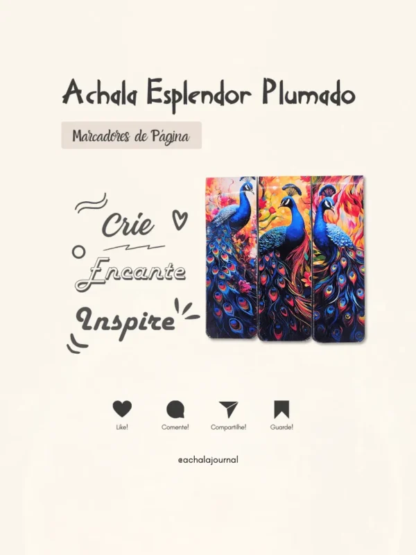 Achala 3 Marcadores de Páginas Magnéticos Esplendor Plumado