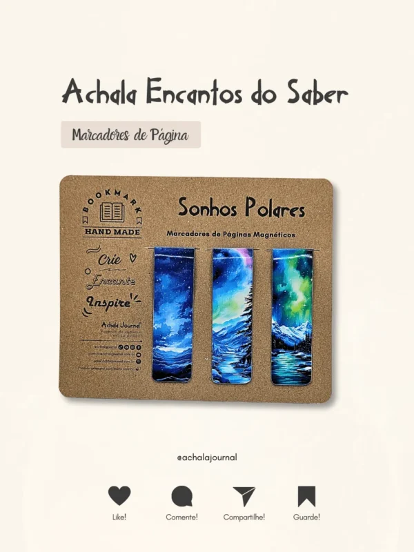 Achala 3 Marcadores de Páginas Magnéticos Sonhos Polares
