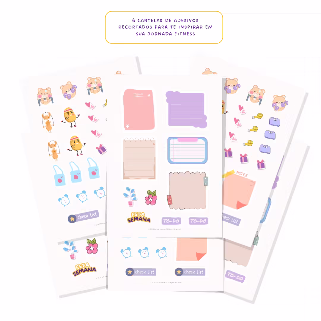 Adesivos Stickers ZenFit - Tema Fitness Achala