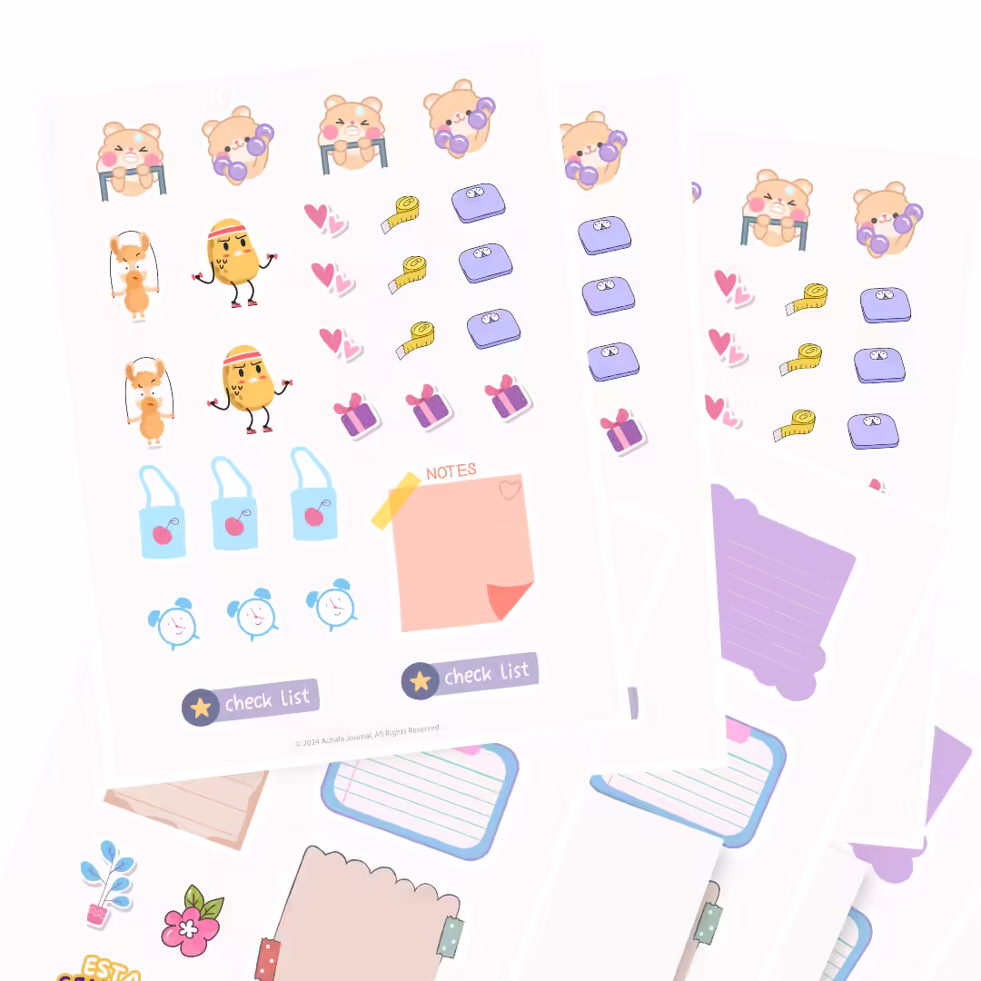 Adesivos Stickers ZenFit - Tema Fitness Achala