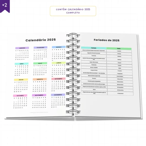 Agenda Planner Diário 2025 Chevron Vibes | Anual Datado - Papelaria Achala