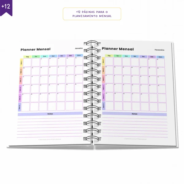 Agenda Planner Diário 2025 Chevron Vibes | Anual Datado - Papelaria Achala