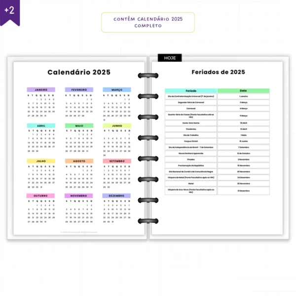 Agenda Planner Diário 2025 Noite em Flores | Anual Datado - Papelaria Achala