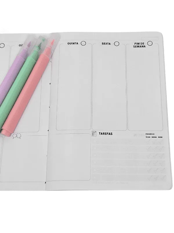Planner Achala Journey Xadrez - Insert Semanal Premium Não Datado