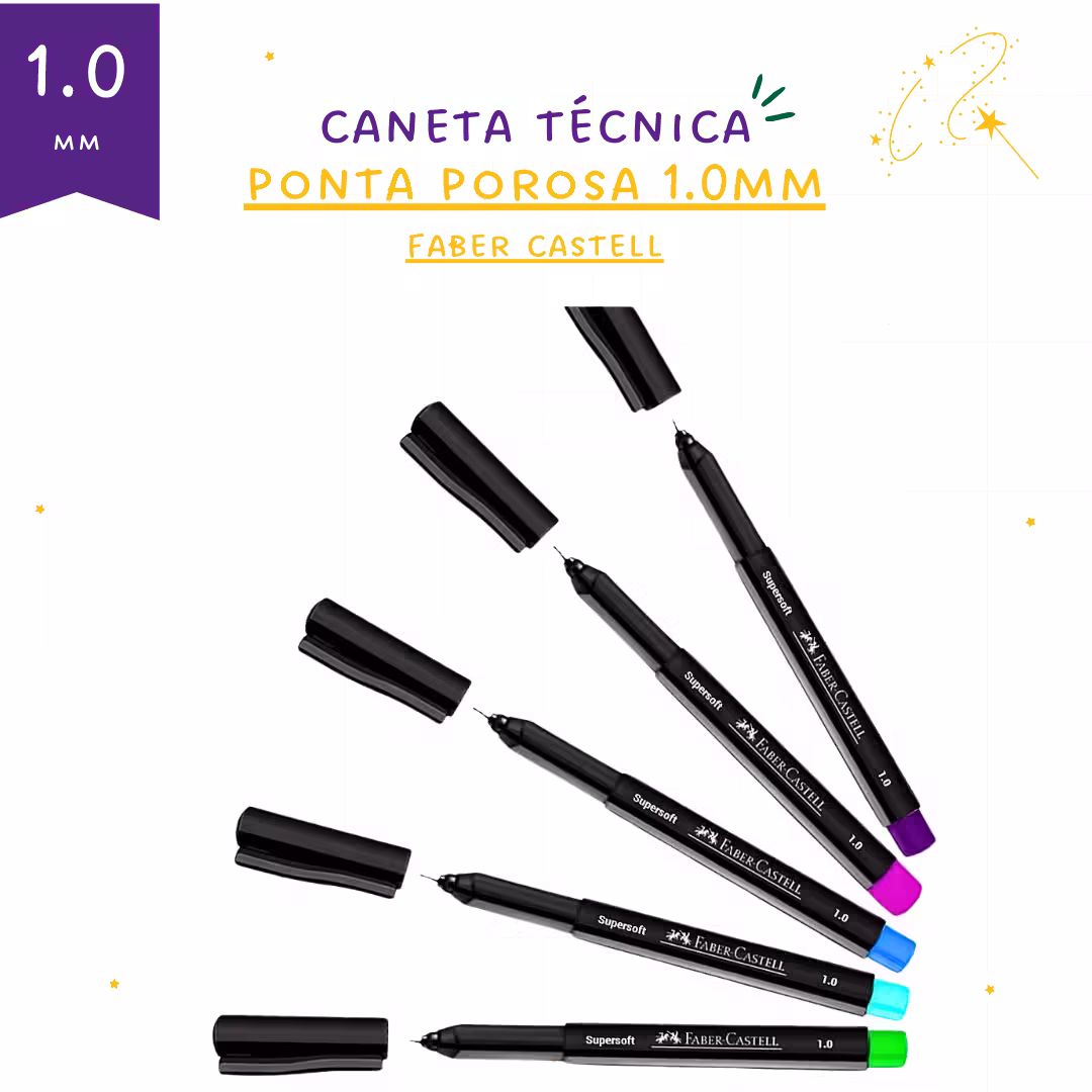 Caneta SuperSoft Pen 1.0mm Kit 5 cores Faber-Castell