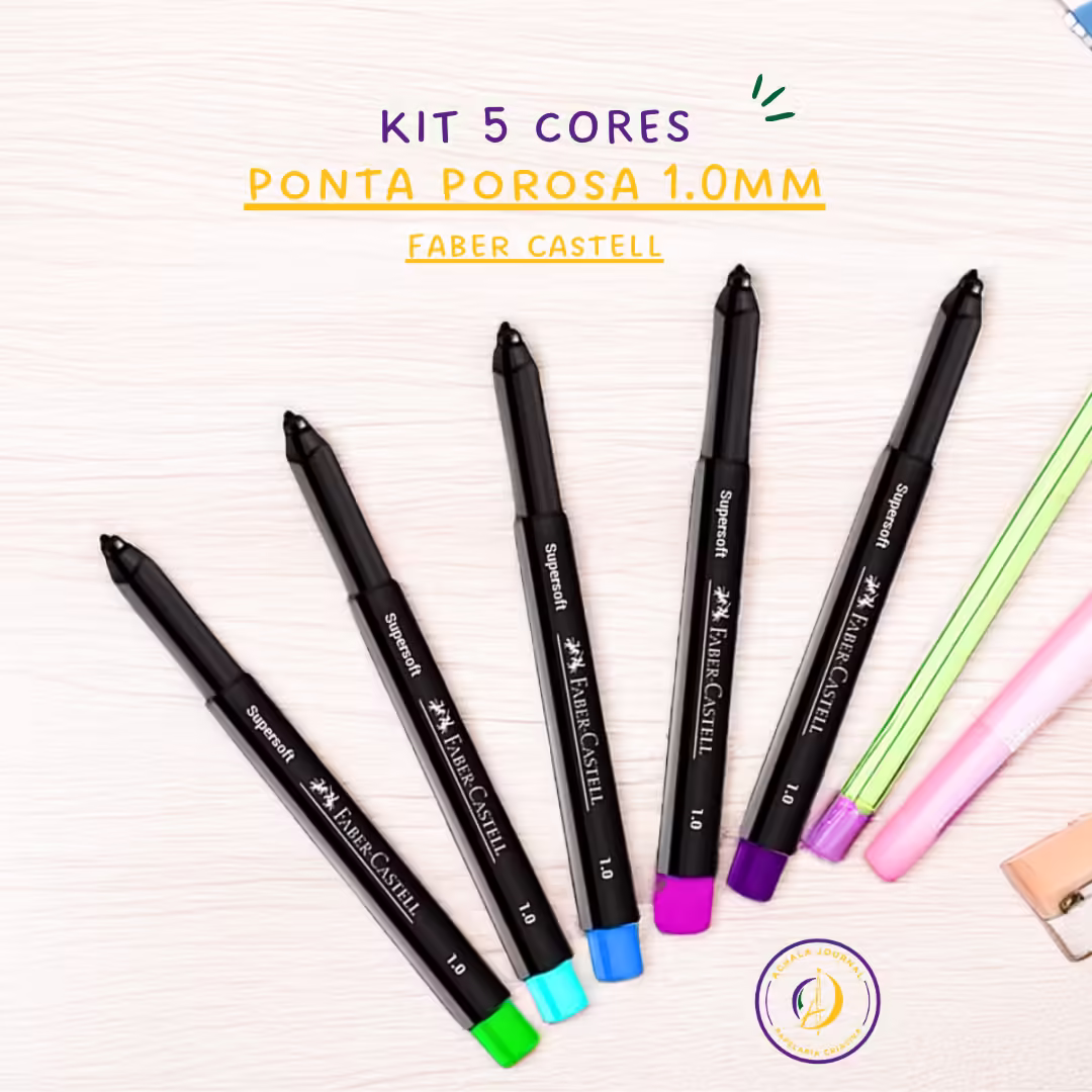 Caneta SuperSoft Pen 1.0mm Kit 5 cores Faber-Castell