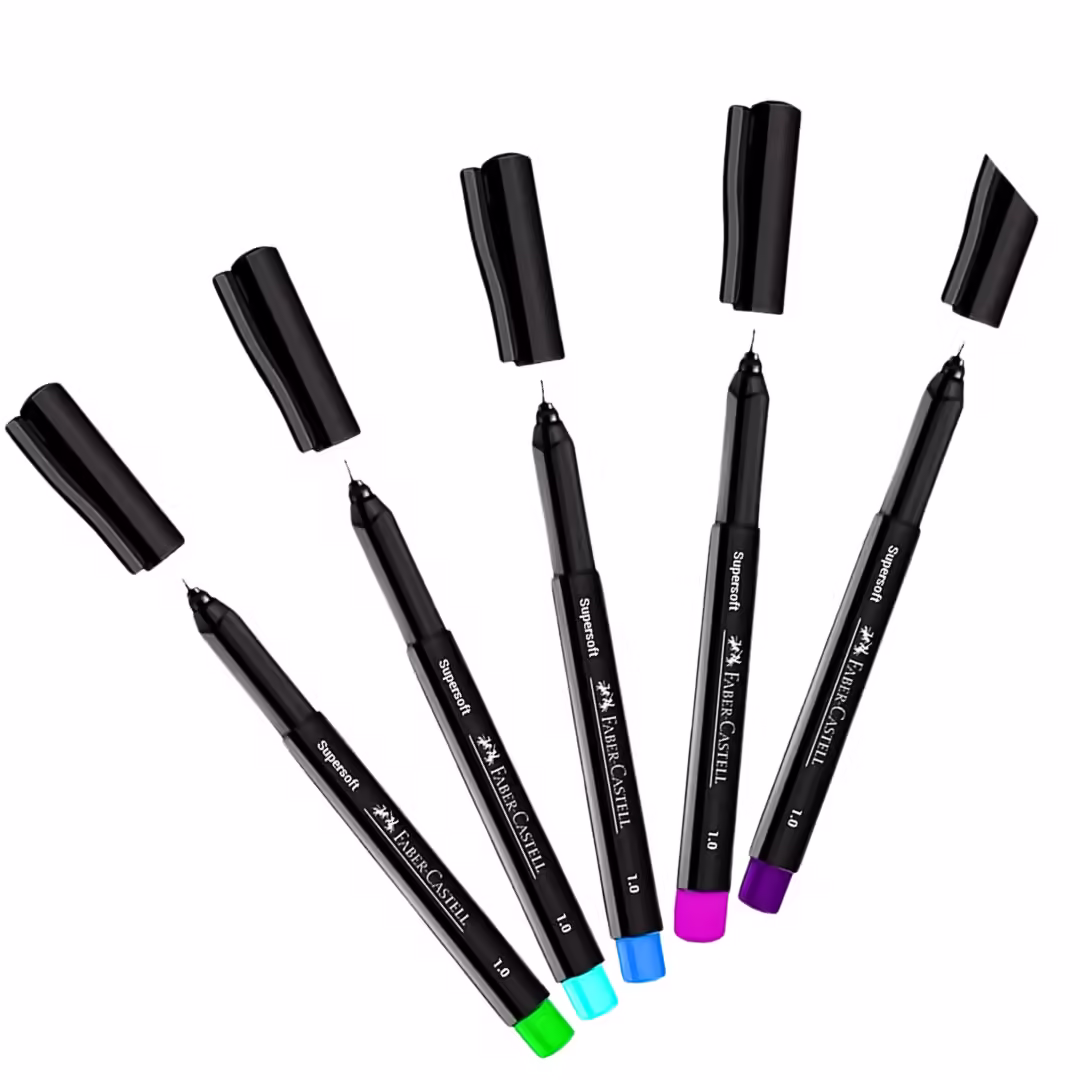Caneta SuperSoft Pen 1.0mm Kit 5 cores Faber-Castell