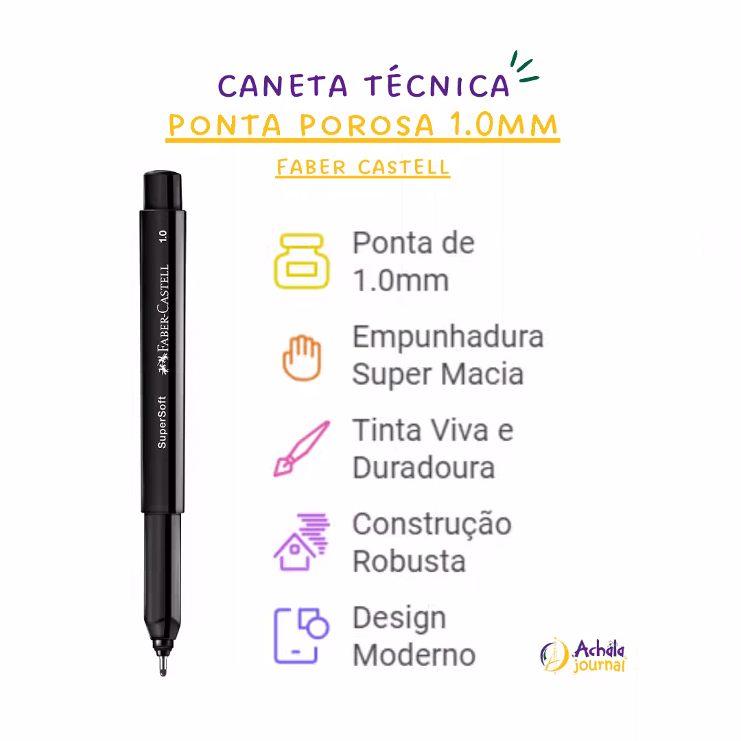 Caneta SuperSoft Pen 1.0mm - Faber Castell Ponta Média
