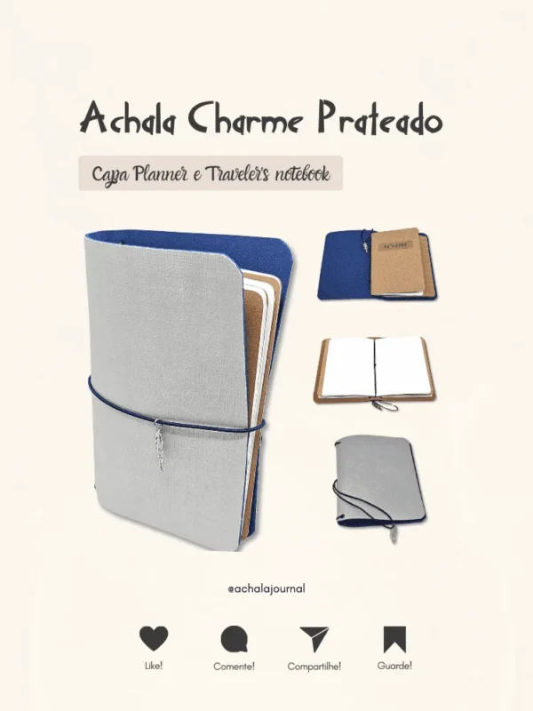 Capa Planner Achala Charme Prateado – Tipo Midori