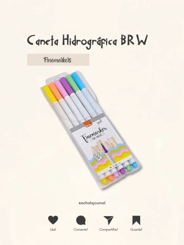 Caneta Hidrográfica BRW - FINEMARKER PASTEL