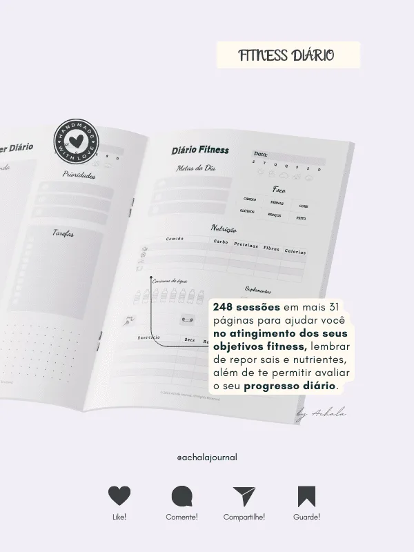 Achala Planner Fitness Diário - Insert