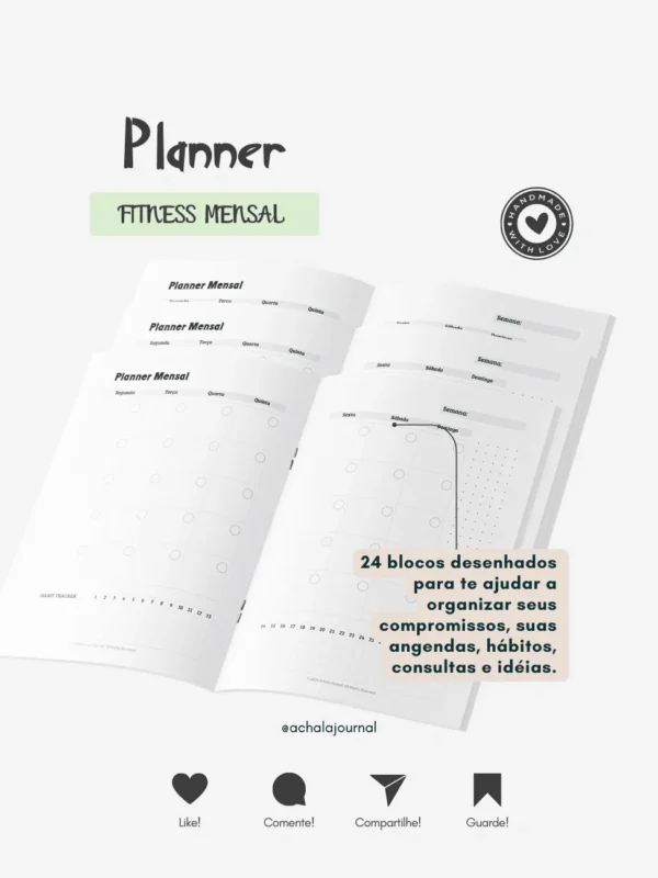 Kit Achala Planner Fitness - 3 Inserts por 2
