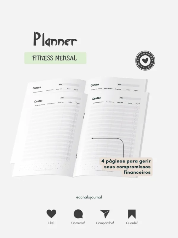 Kit Achala Planner Fitness - 3 Inserts por 2