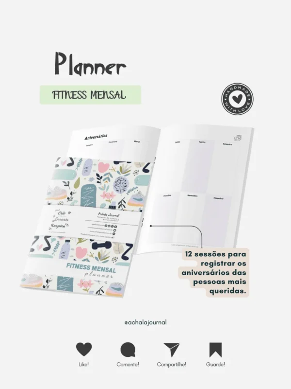 Kit Achala Planner Fitness - 3 Inserts por 2
