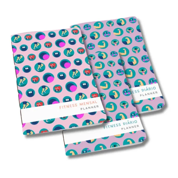 Kit Achala Planner Fitness Shape & Shine - 3 Inserts por 2 Miolo Colorido