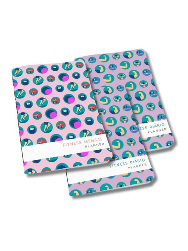 Kit Achala Planner Fitness Shape & Shine - 3 Inserts por 2 Miolo Colorido