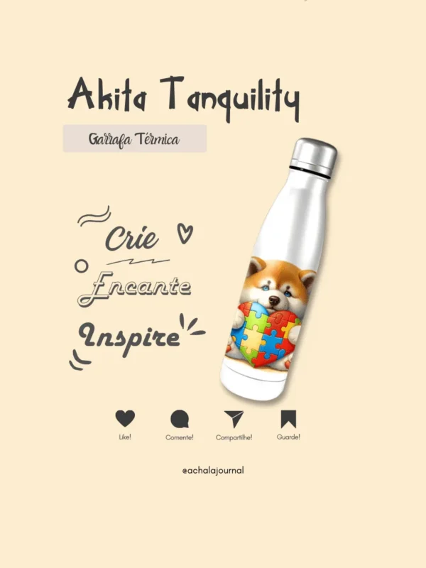 Garrafa Elo Autista Akita Tranquility: Refresque-se na Paz da Inclusão