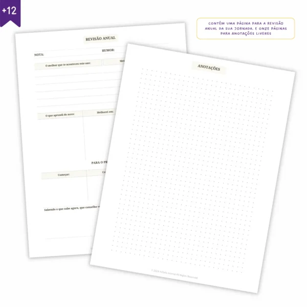 Refil Planner Não Datado Permanente Journey Diário para 1 ano Refil 8 furos 90g 1 - Agendas Achala Journal
