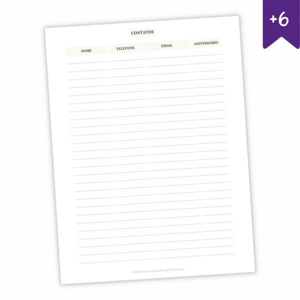 Refil Planner Não Datado Permanente Journey Diário para 1 ano Refil 8 furos 90g 1 - Agendas Achala Journal