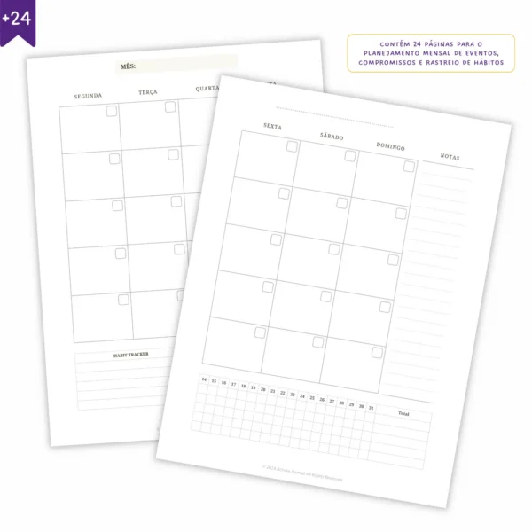 Refil Planner Não Datado Permanente Journey Diário para 1 ano Refil 8 furos 90g 1 - Agendas Achala Journal