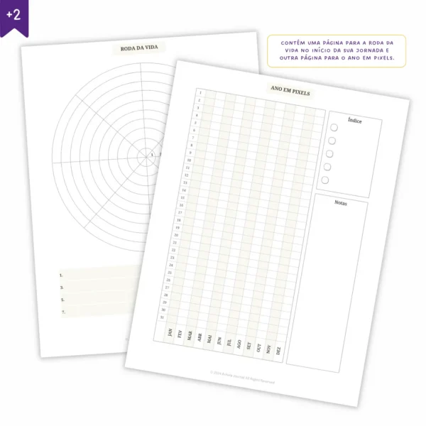 Refil Planner Não Datado Permanente Journey Diário para 1 ano Refil 8 furos 90g 1 - Agendas Achala Journal