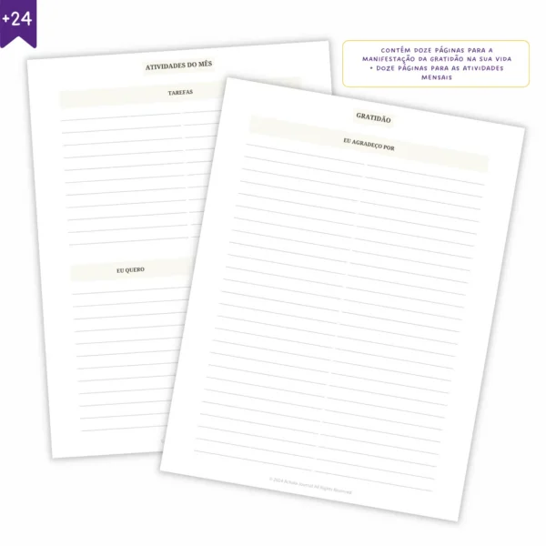 Refil Planner Não Datado Permanente Journey Diário para 1 ano Refil 8 furos 90g 1 - Agendas Achala Journal
