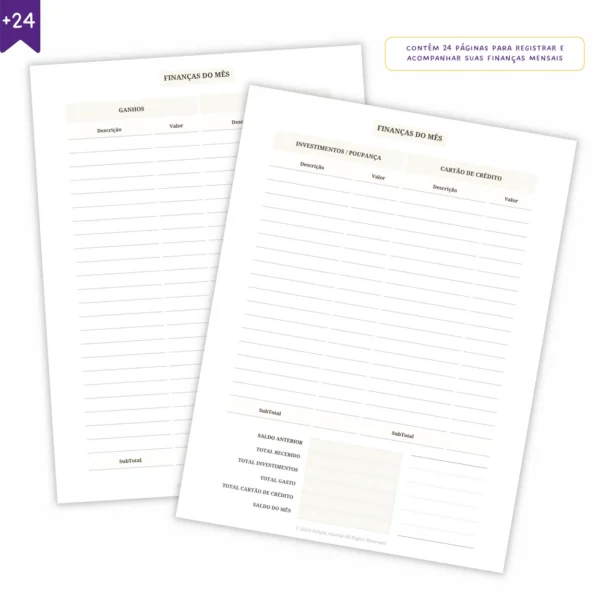 Refil Planner Não Datado Permanente Journey Diário para 1 ano Refil 8 furos 90g 1 - Agendas Achala Journal