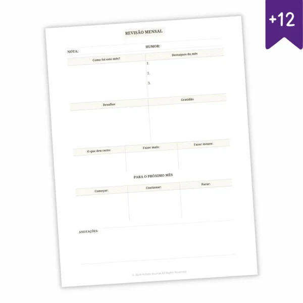 Refil Planner Não Datado Permanente Journey Diário para 1 ano Refil 8 furos 90g 1 - Agendas Achala Journal