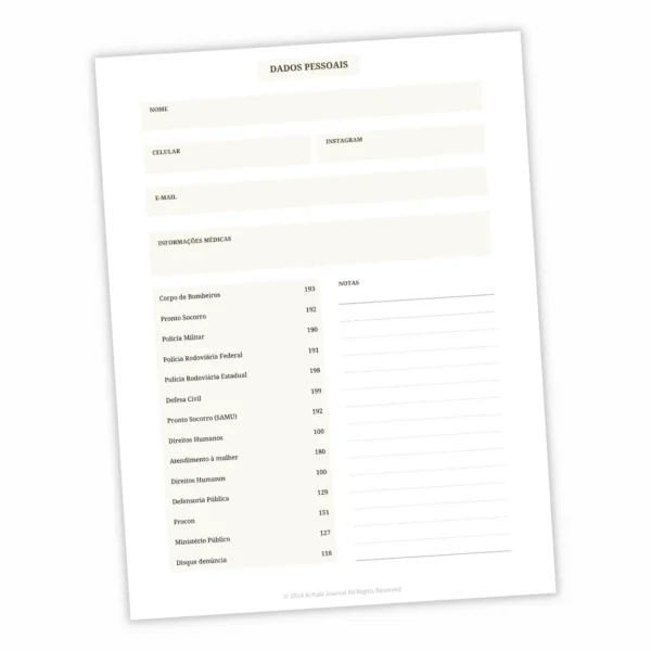 Refil Planner Não Datado Permanente Journey Diário para 1 ano Refil 8 furos 90g 1 - Agendas Achala Journal