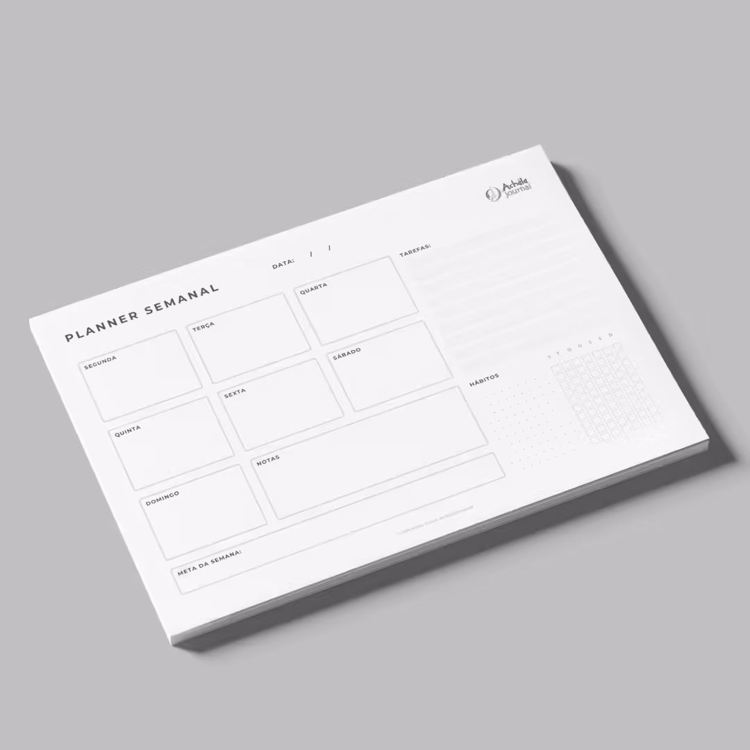 Planner Semanal de Mesa Essencial Achala Permanente