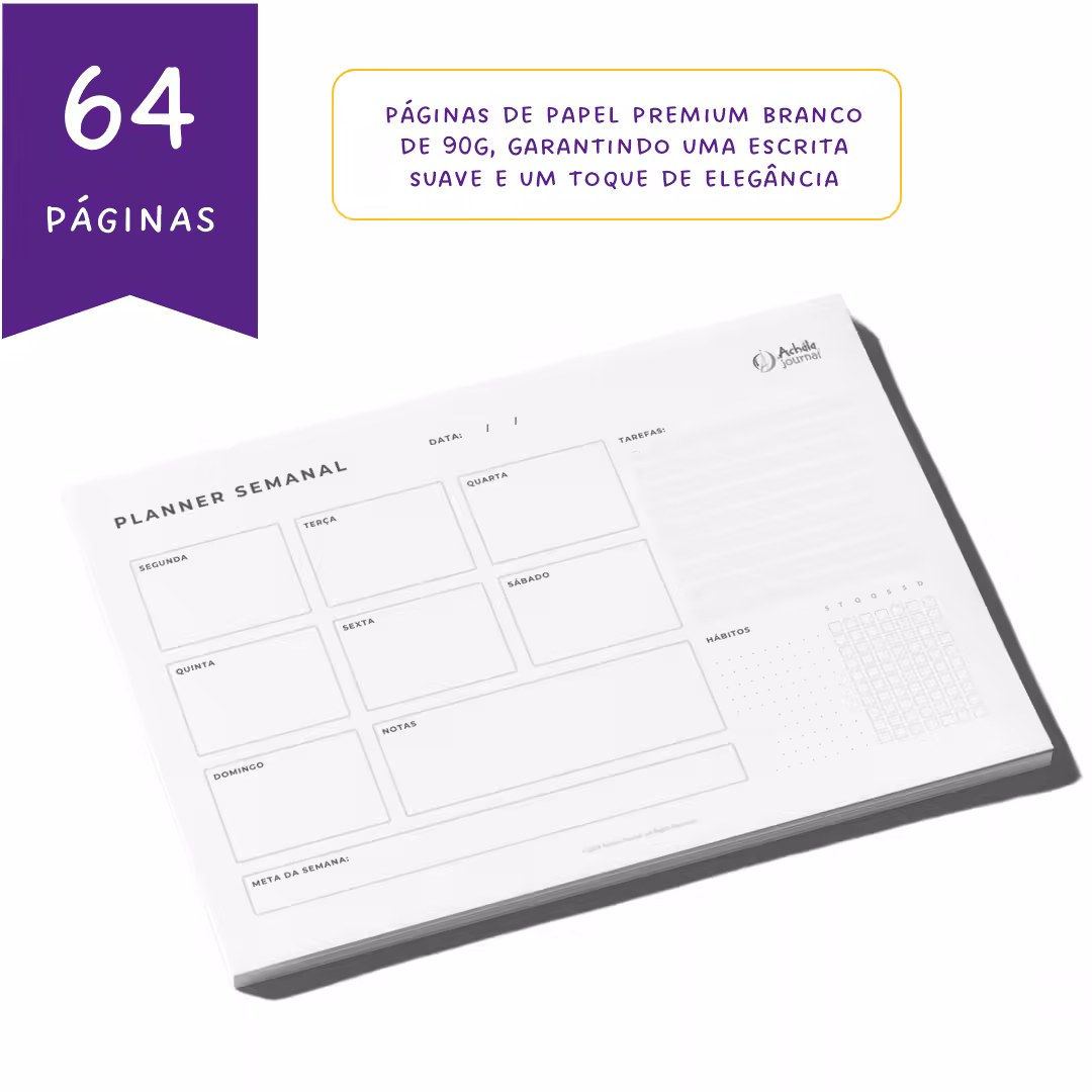 Planner Semanal de Mesa Essencial Achala Permanente
