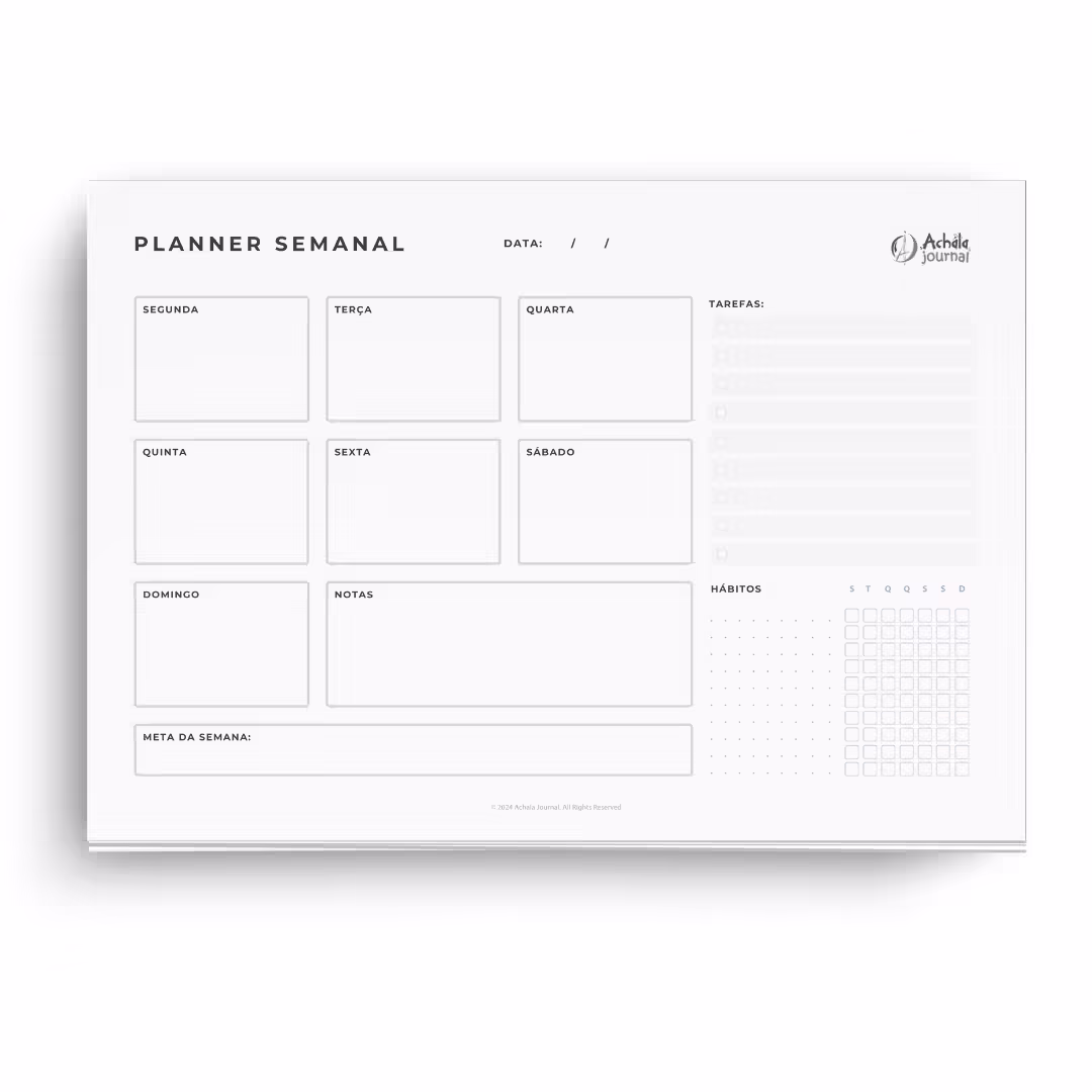 Planner Semanal de Mesa Essencial Achala Permanente