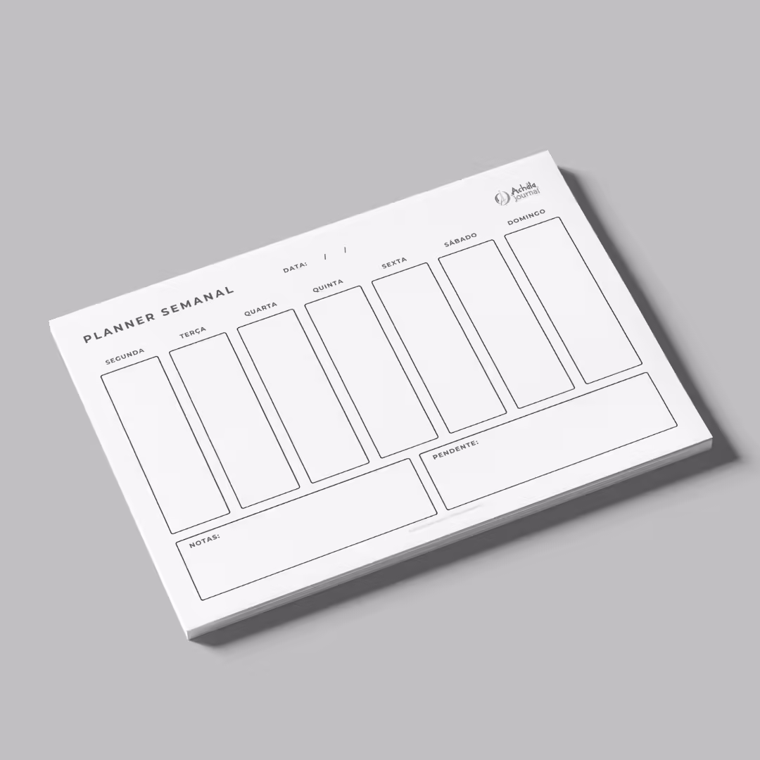Planner Semanal de Mesa Minimalista Achala Permanente