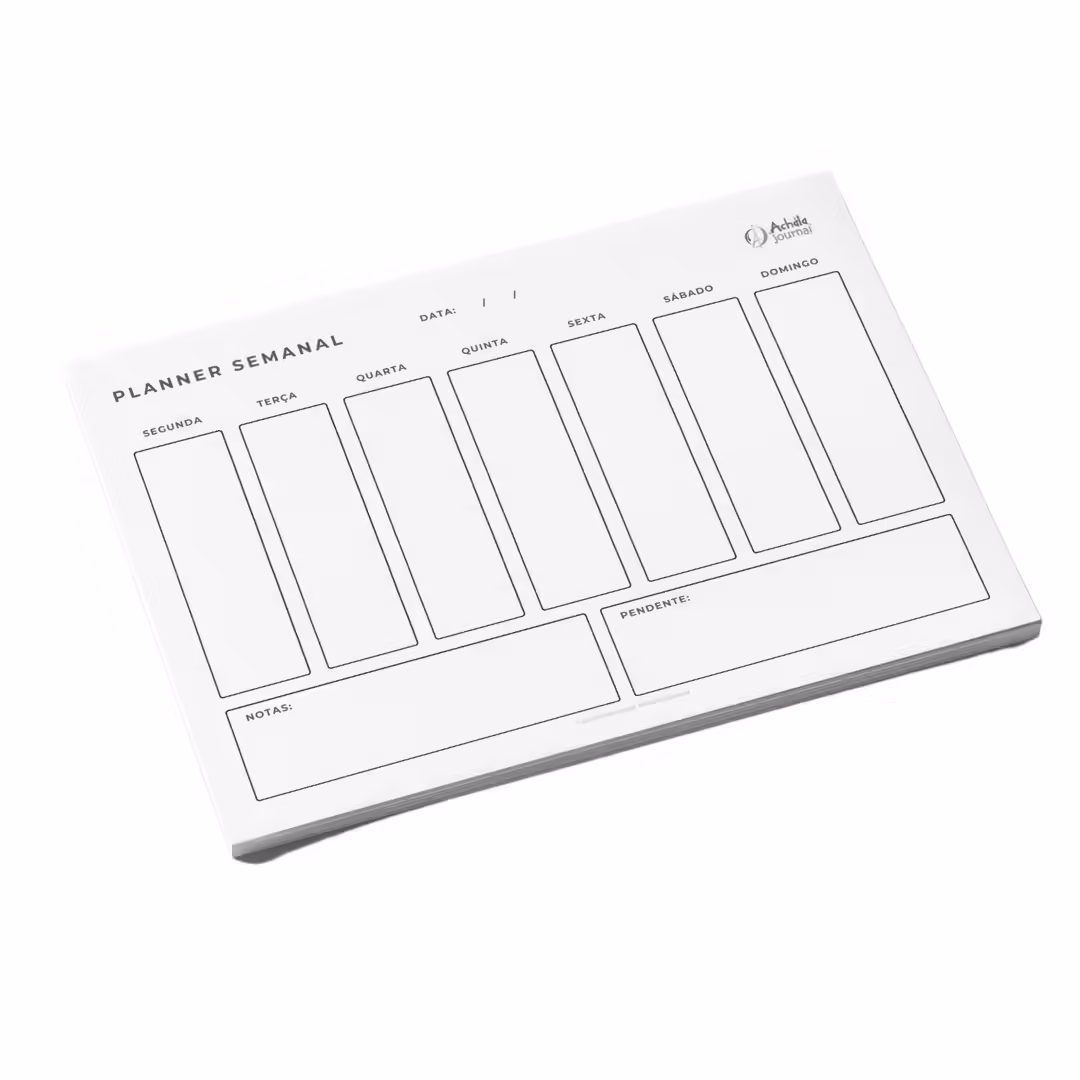 Planner Semanal de Mesa Minimalista Achala Permanente