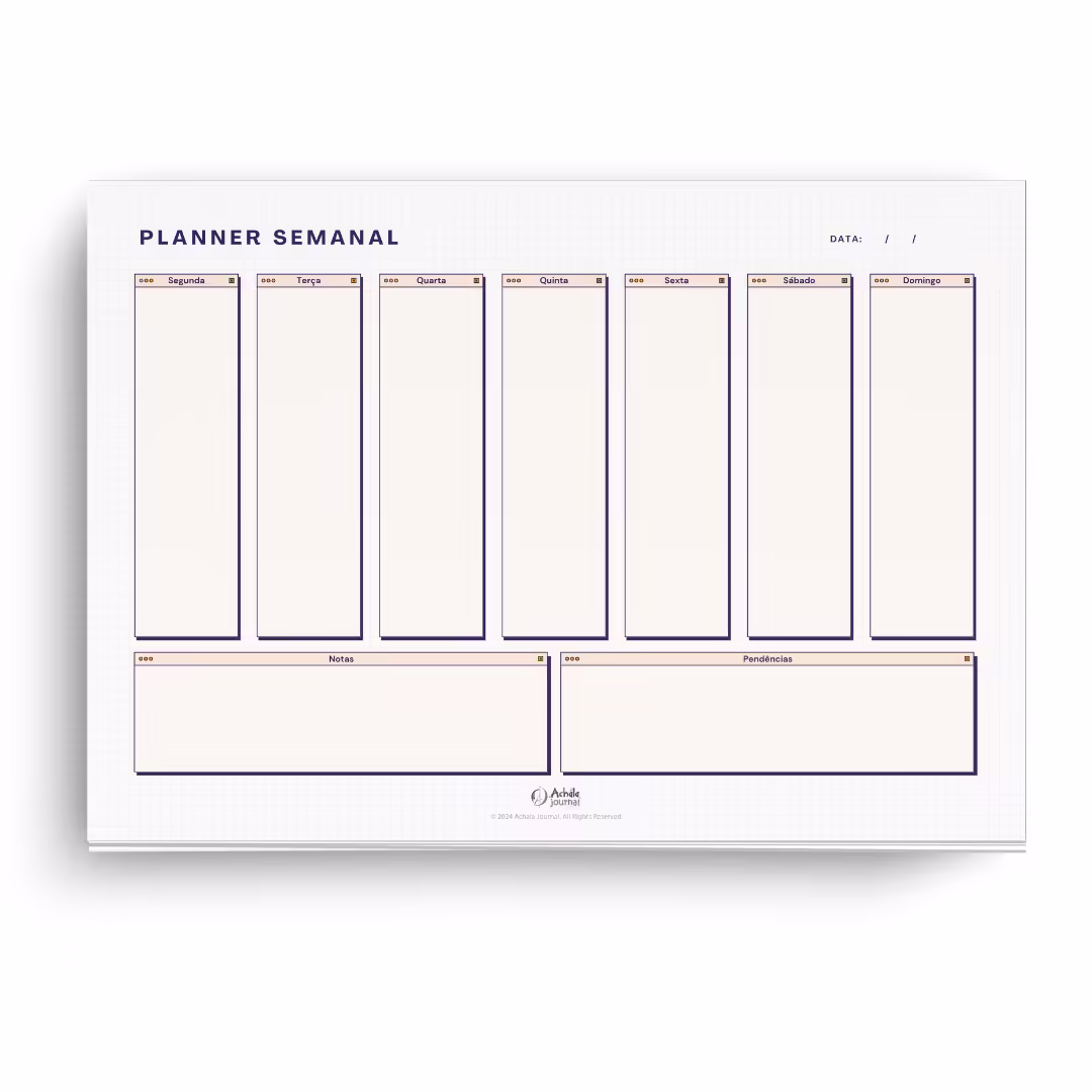 Planner Semanal de Mesa Pixel Achala Permanente