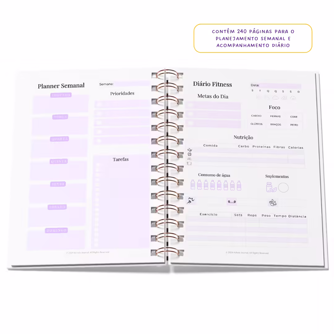 Planner Fitness MandalaFit Semestral - Intuitivo e Prático