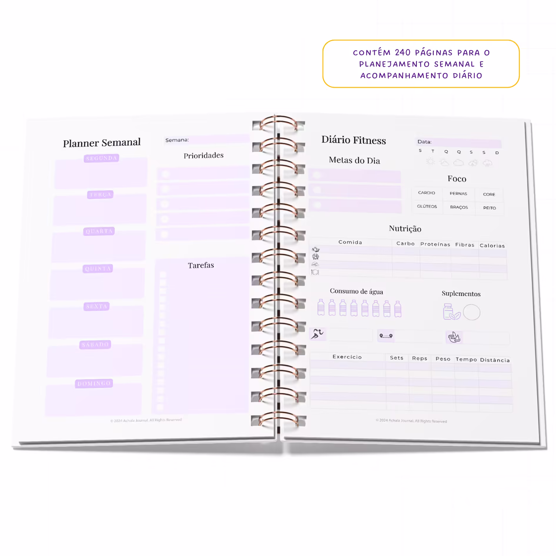 Planner Fitness MandalaFit Semestral - Intuitivo e Prático