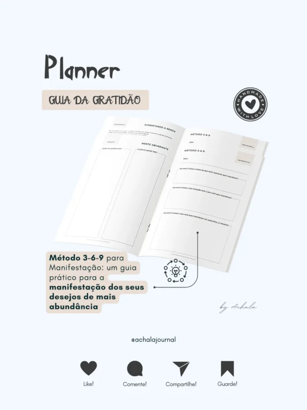 Achala Planner Guia da Gratidão - Insert Mensal