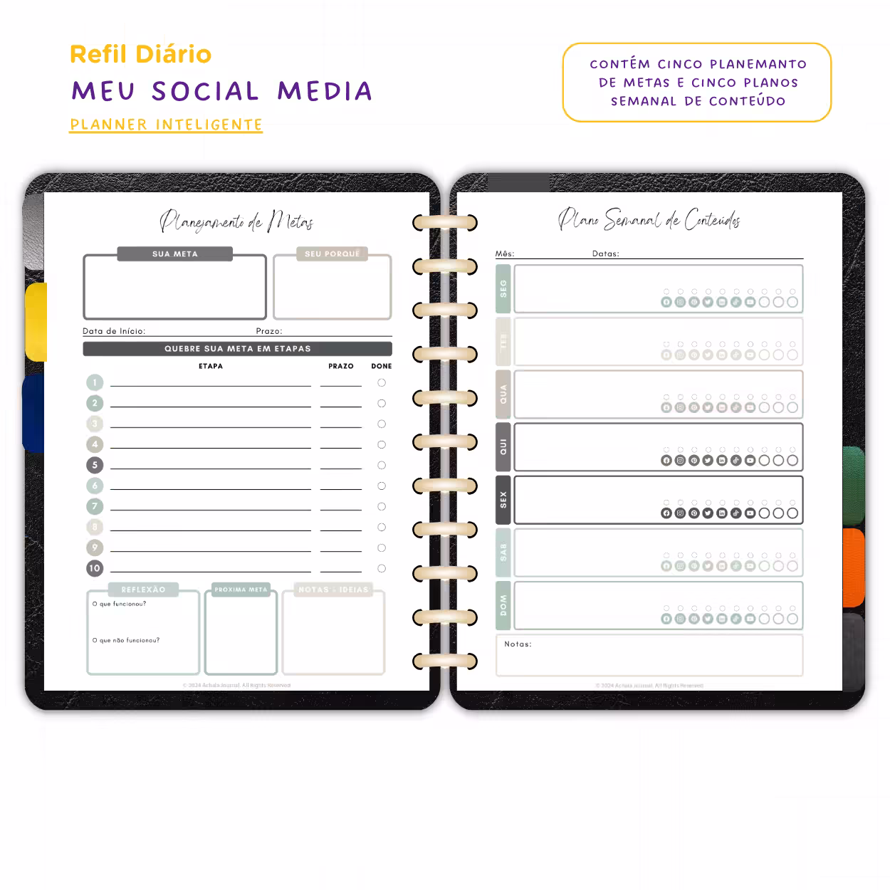 Planner Modular Meu Social Media Kit Diário: Produto para Personalizar sua Rotina de Conteúdo