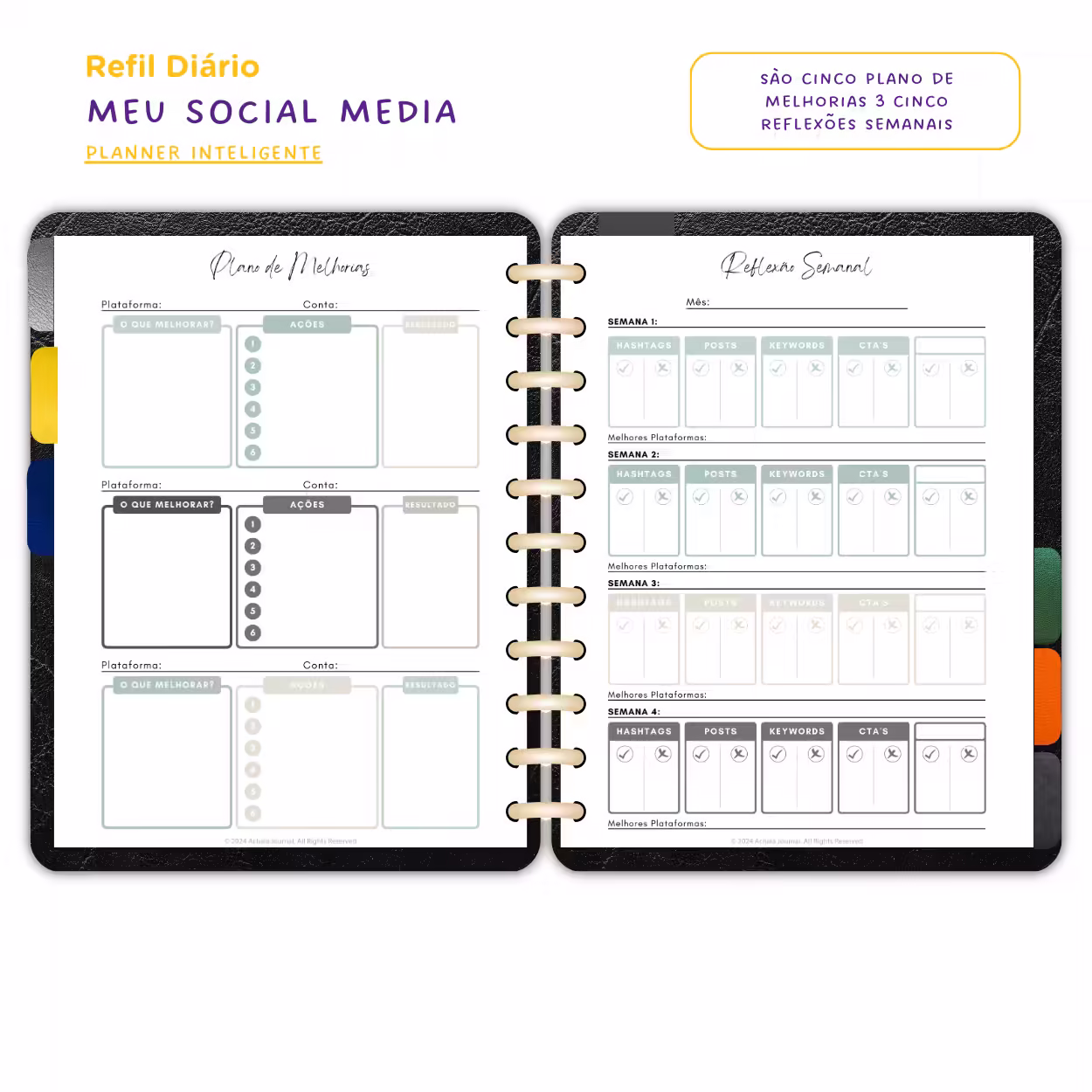 Planner Modular Meu Social Media Kit Diário: Produto para Personalizar sua Rotina de Conteúdo