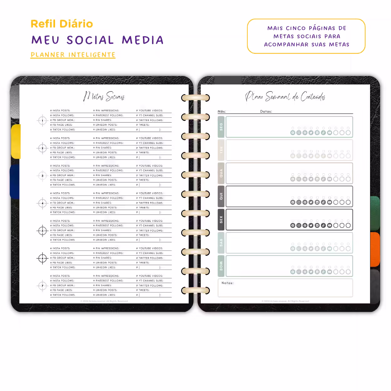 Planner Modular Meu Social Media Kit Diário: Produto para Personalizar sua Rotina de Conteúdo