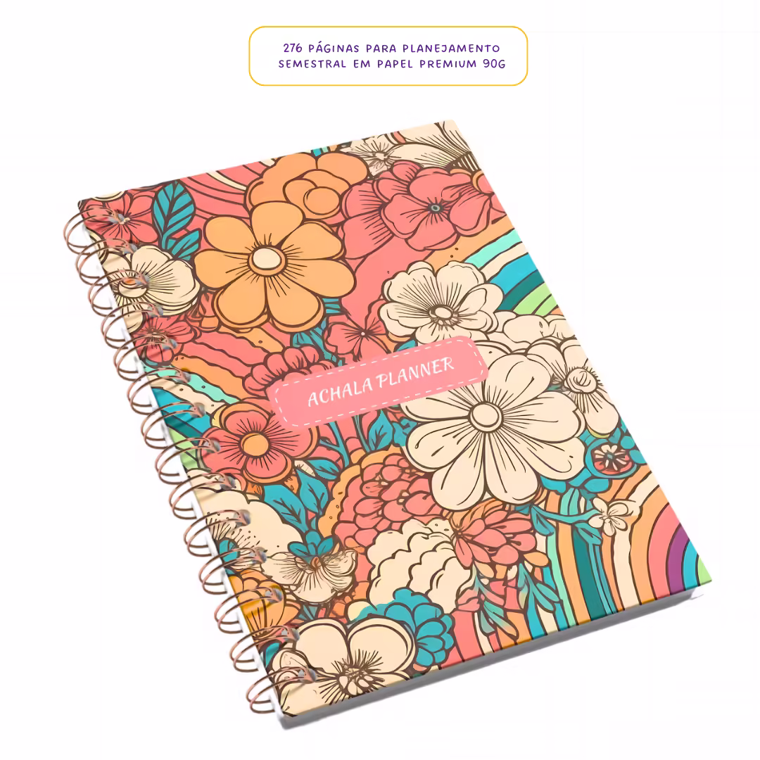 Planner 2025 Anual Datado Journey Flora - Paper 90g