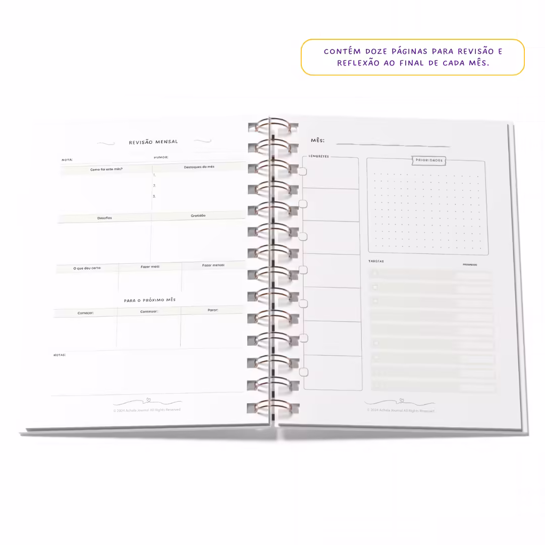Planner 2025 Anual Datado Journey Noite Celestial - Paper 90g