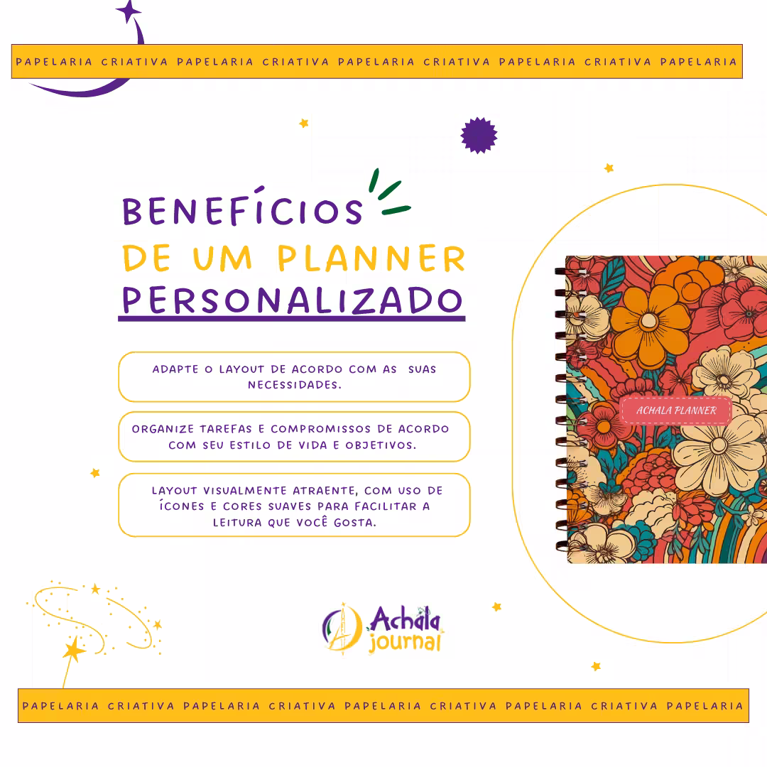 Planner 2025 Anual Datado Journey Noite Celestial - Paper 90g