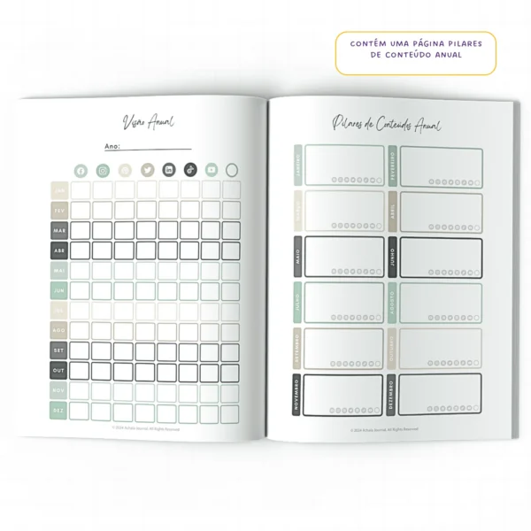 Planner Meu Social Media Anual Connections - Insert Modular