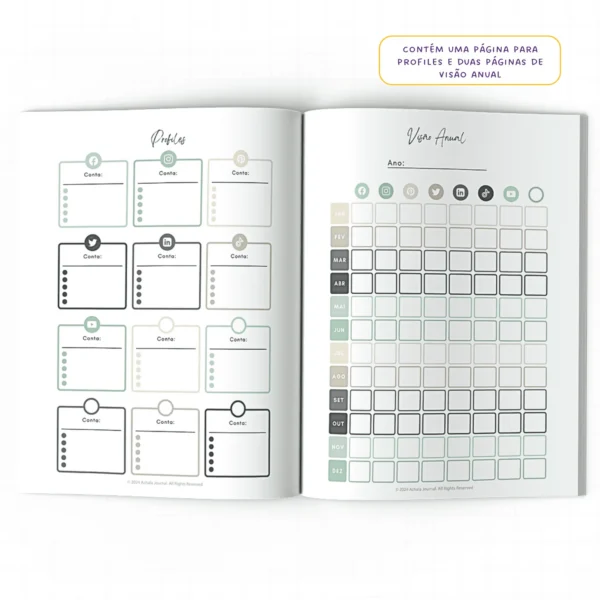 Planner Meu Social Media Anual Connections - Insert Modular